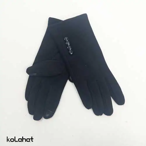 دستکش زنانه فوتر مشکی (KLT-T2561)