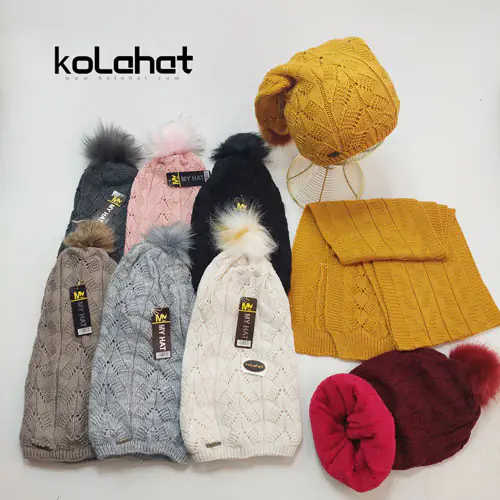 کلاه و شال گردن زنانه شیطونی - عمده (KLT-2579)