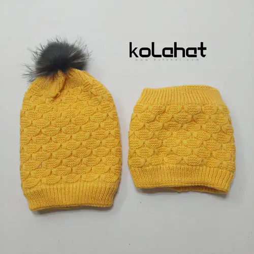 کلاه و شال گردن رینگی داخل خز - عمده (KLT-2532)