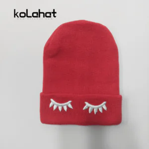 کلاه بافت رنگی مژه - عمده (KLT-2684)