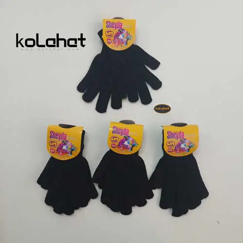 دستکش بافت مشکی مردانه - عمده (KLT-2724)