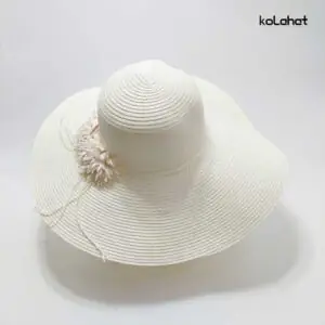 کلاه ساحلی کنفی لبه بلند وارداتی - عمده (KLT-2842)