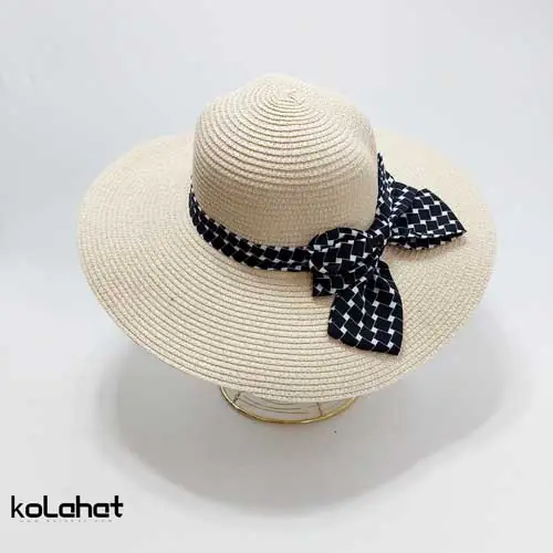 کلاه ساحلی زنانه پاپیونی لبه بلند (KLT-T2843)