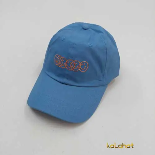 کلاه بیسبالی کتان طرح لبخند