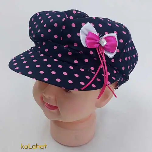 کلاه دخترانه پاپیونی خالخالی (KLT-T3060)