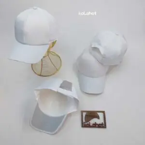 کلاه نقابدار سفید کتان کجراه - عمده (KLT-2922)
