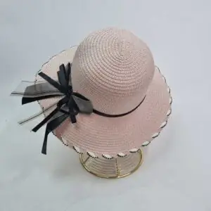 کلاه ساحلی زنانه پاپیون دار - عمده (KLT-3075)
