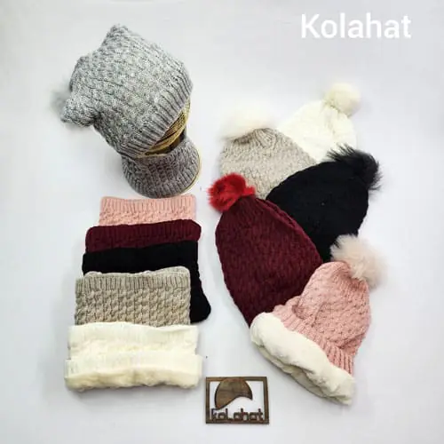 کلاه شال گردن زنانه داخل خز شیطونی - عمده (KLT-3366)