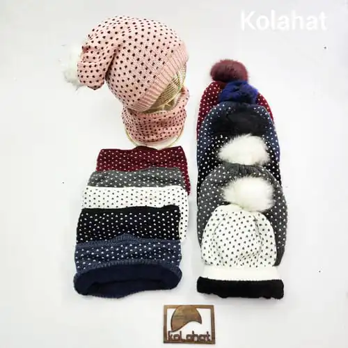 کلاه شالگردن شیطونی زنانه خالخالی - عمده (KLT-3365)