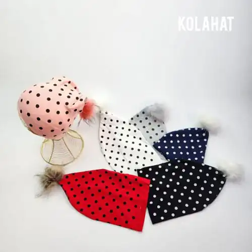 کلاه تریکو پوم دار شیطونی توپ توپی - عمده (KLT-3466)