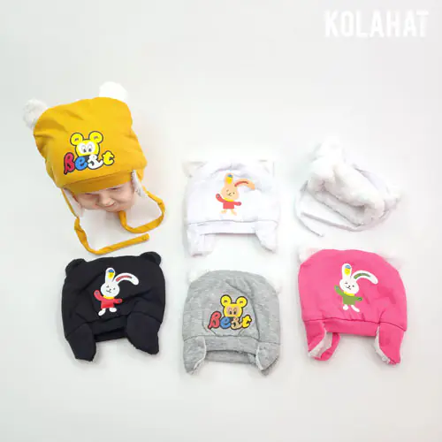 کلاه تریکو گوشدار چاپی طرح خرگوش
