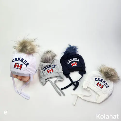 کلاه تریکو پوم دار طرح CANADA - عمده (KLT-3486)