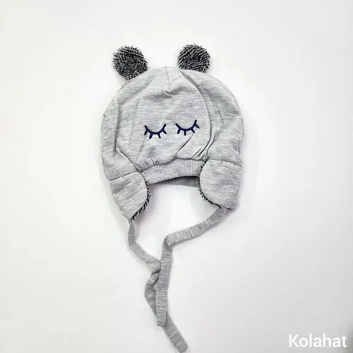 کلاه تریکو بچگانه داخل خز گلدوزی مژه (KLT-T3476)