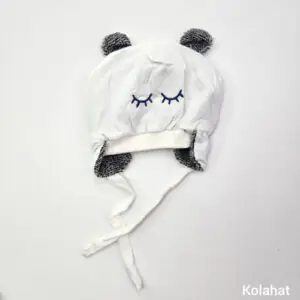 کلاه بچگانه تریکو گوشدار گلدوزی مژه - عمده (KLT-3476)