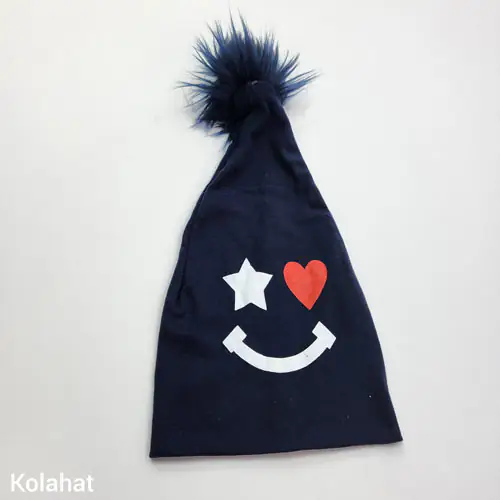 کلاه بچگانه شیطونی تریکو طرح لبخند (KLT-T3474)