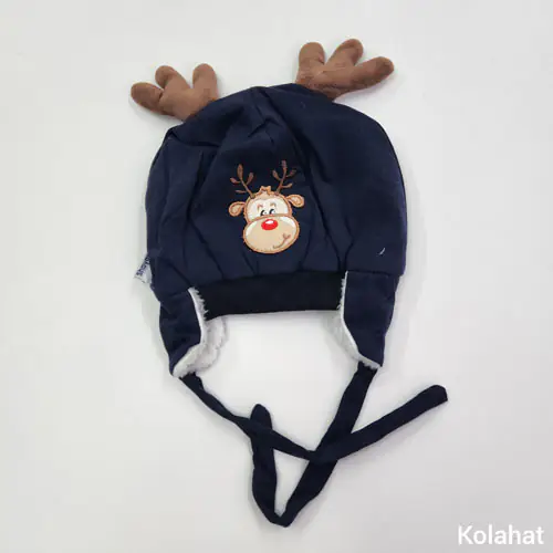 کلاه بچگانه داخل خز تریکو طرح گوزن (KLT-T3478)