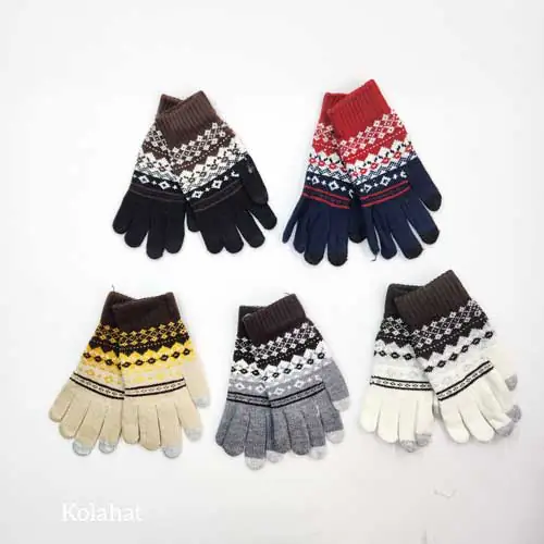 دستکش بافت وارداتی طرح سنتی - عمده (KLT-3748)