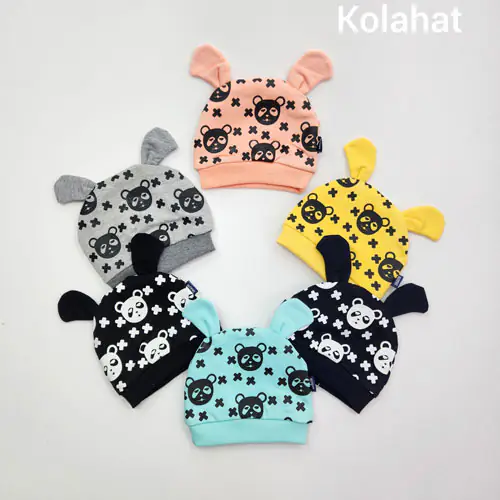 کلاه تریکوی نوزادی طرح پاندا - عمده (KLT-3537)