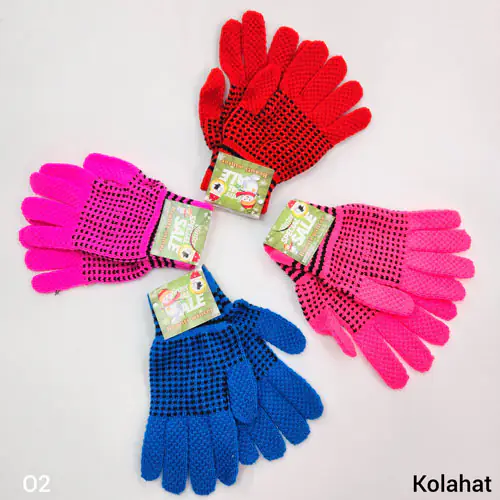 دستکش چهارخونه بافت بچگانه - عمده (KLT-3513)