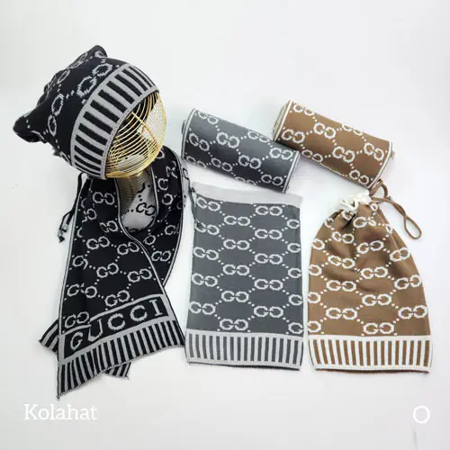 کلاه اسکارف و شال گردن طرح گوچی - عمده (KLT-3678)