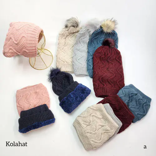 کلاه و شال گردن شیطونی زنانه - عمده (KLT-3685)