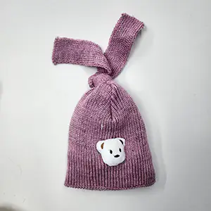 کلاه بچگانه زمستانی خرسی گره ای