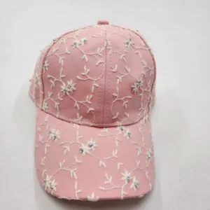 کلاه کتان سوزن دوزی شکوفه زنانه